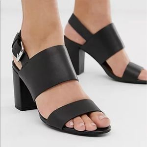 Black leather heel sandals from & Other Stories